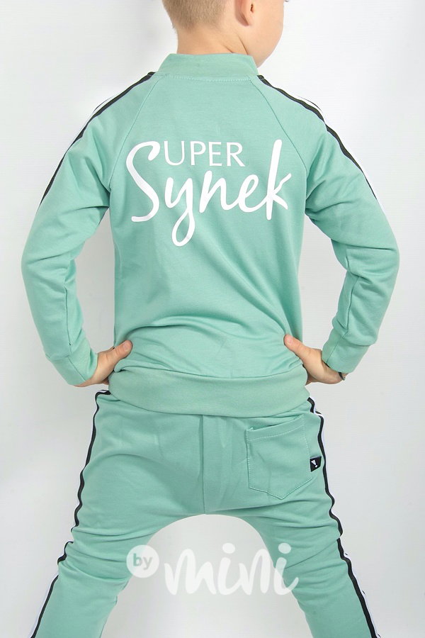 Super synek lampas chlapecký set mint - mikina + baggy