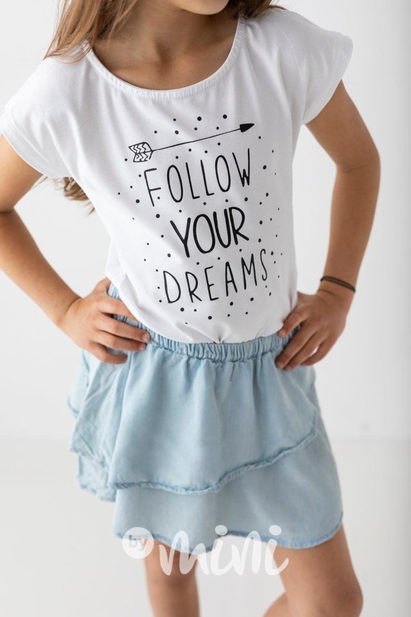 Bavlněné letní dětské triko follow your dreams