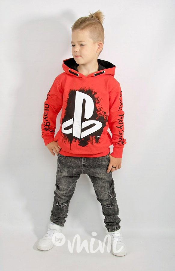 Playstation mikina - red/black