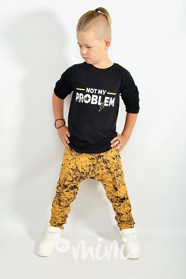 Mustard marble baggy kapsáče zip