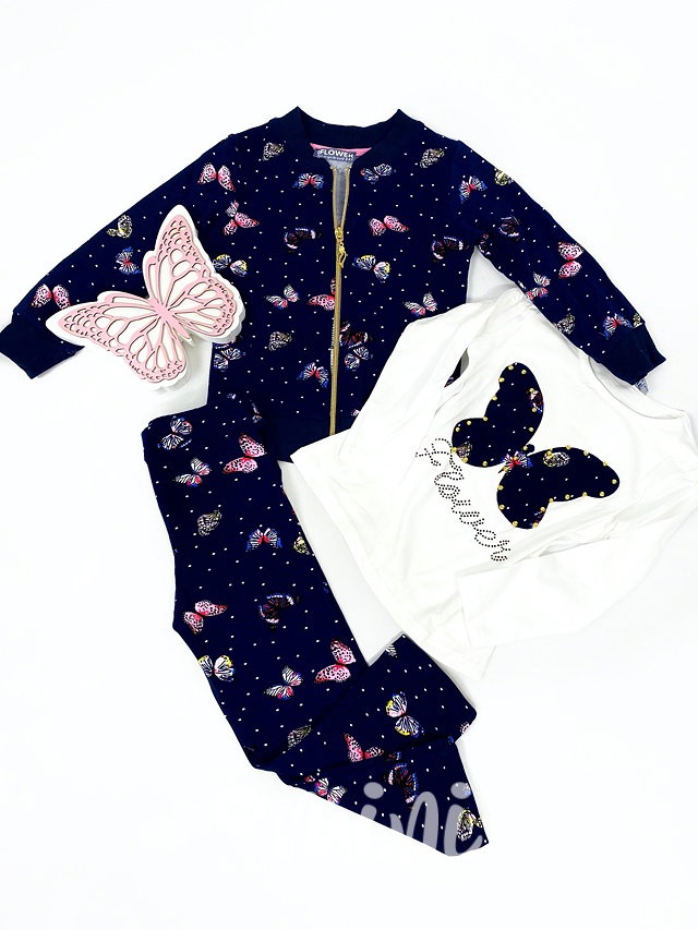 3pcs Flower Butterfly souprava