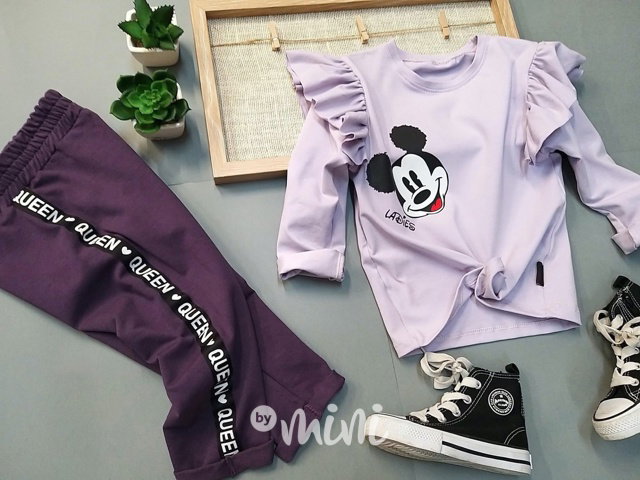Mickey blůzka s řasením fialová