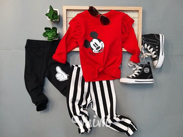 Mickey blůzka s řasením červená