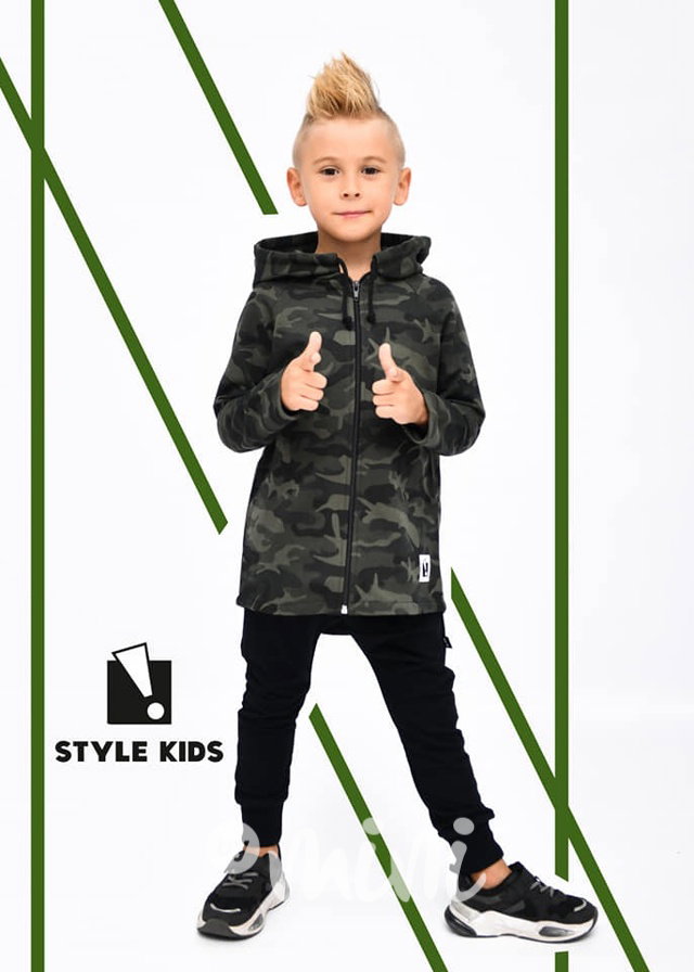 Iconic boy long mikina - army