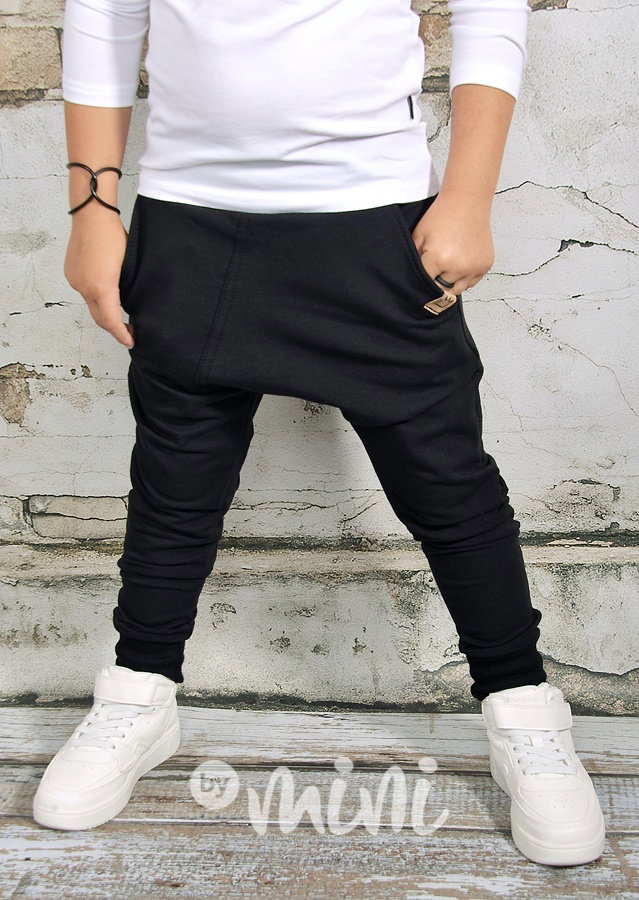 Baggy tepláčky s prošitím - černé