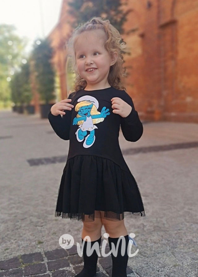 Dětské šaty s tylem - Šmoulinka