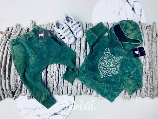 Despacito mikina acid wash green