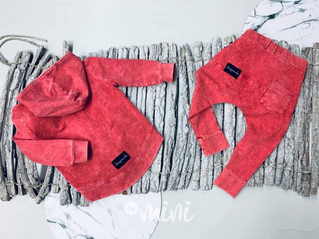 Despacito limited edition - acid wash red mikina + baggy