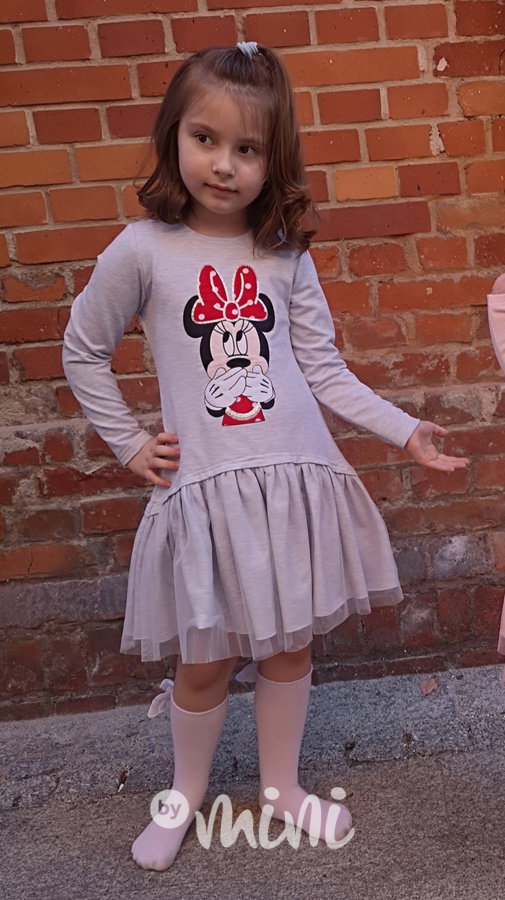 Dětské šaty s tylem šedé - Minnie