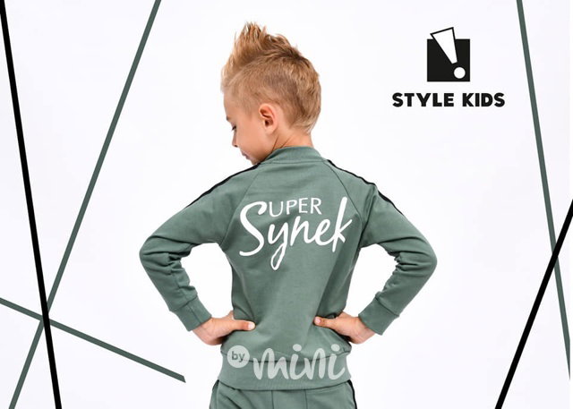 Super synek lampas set pastel khaki - mikina + baggy
