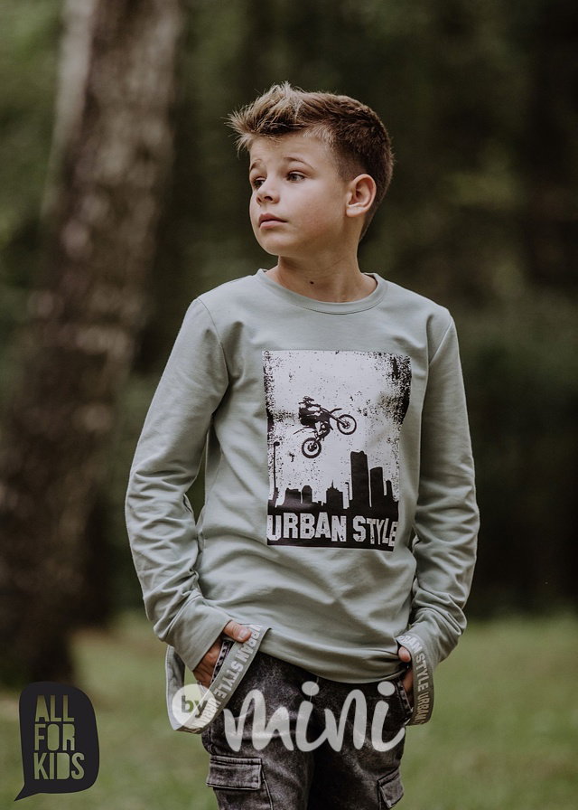 Urban style mikina s laclíky - mint