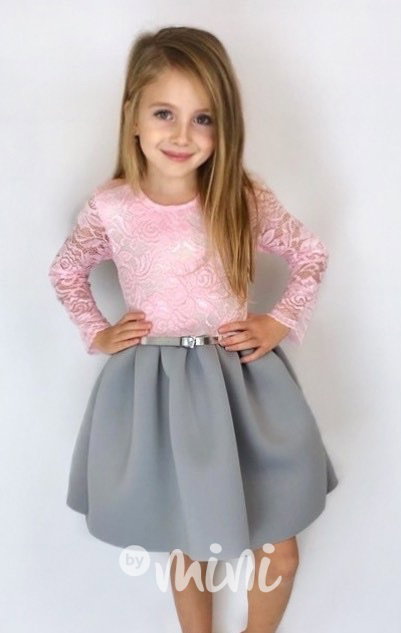 Luxury PINK/GREY dress