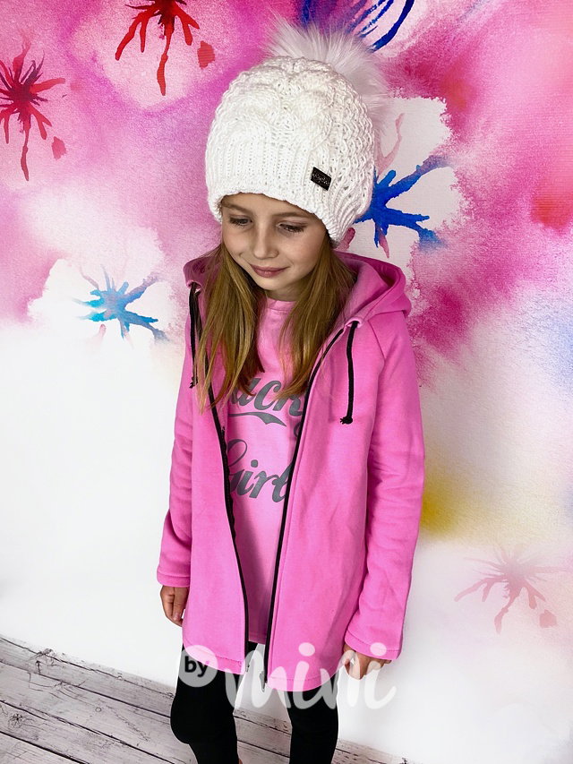 Bella Ciao - vyteplená dlouhá mikina barbie pink