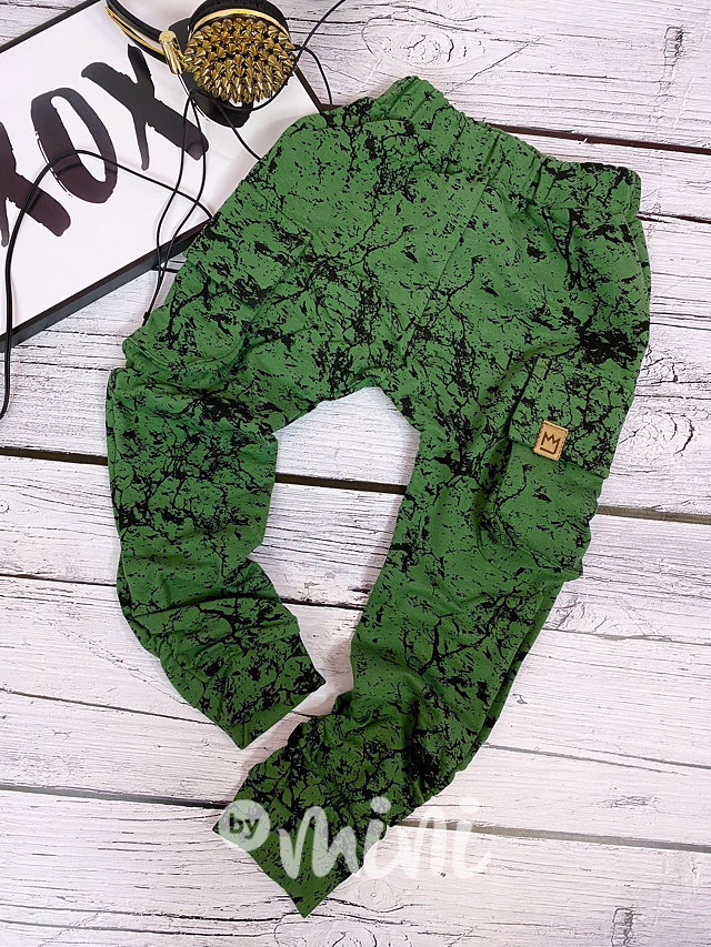 Marble green baggy kapsáče zip
