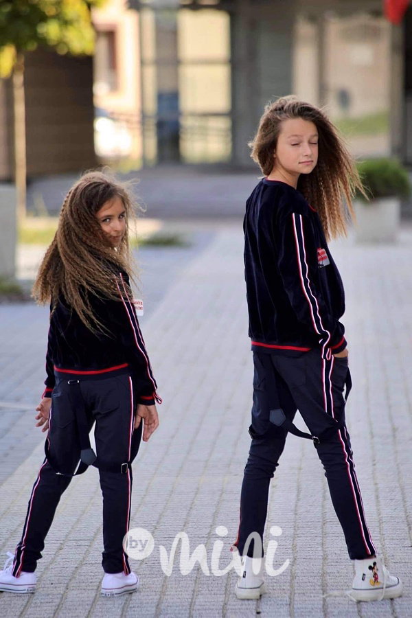 Navy pants s kšandami
