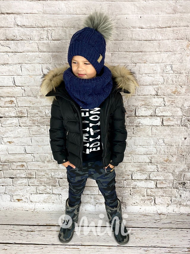 SUPER TERMO kulich + maxi nákrčník jeans BLUE