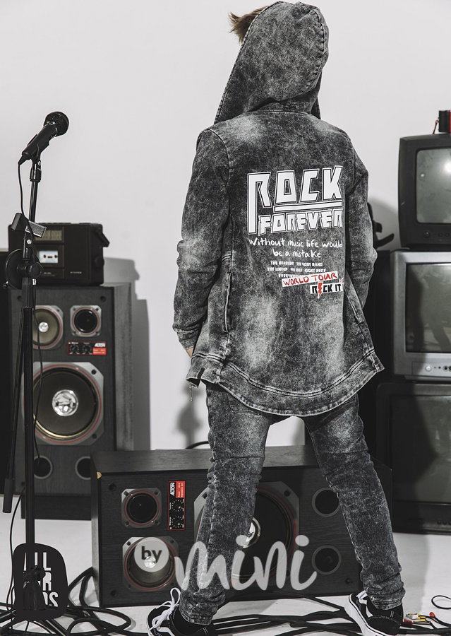 ROCK acid wash black mikina *by AFK*