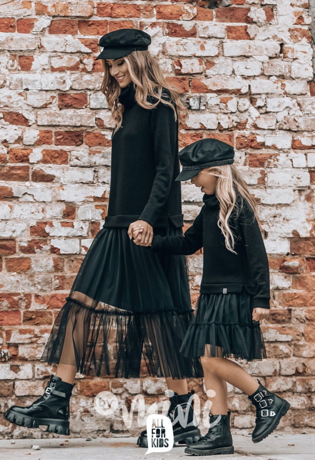 Svetrové šaty black #MiniMe