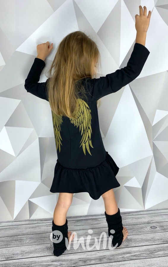 Black GOLD wings šaty