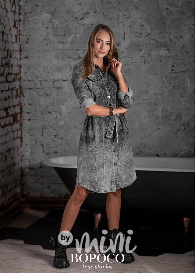 Denim dress - grafit #MiniMe
