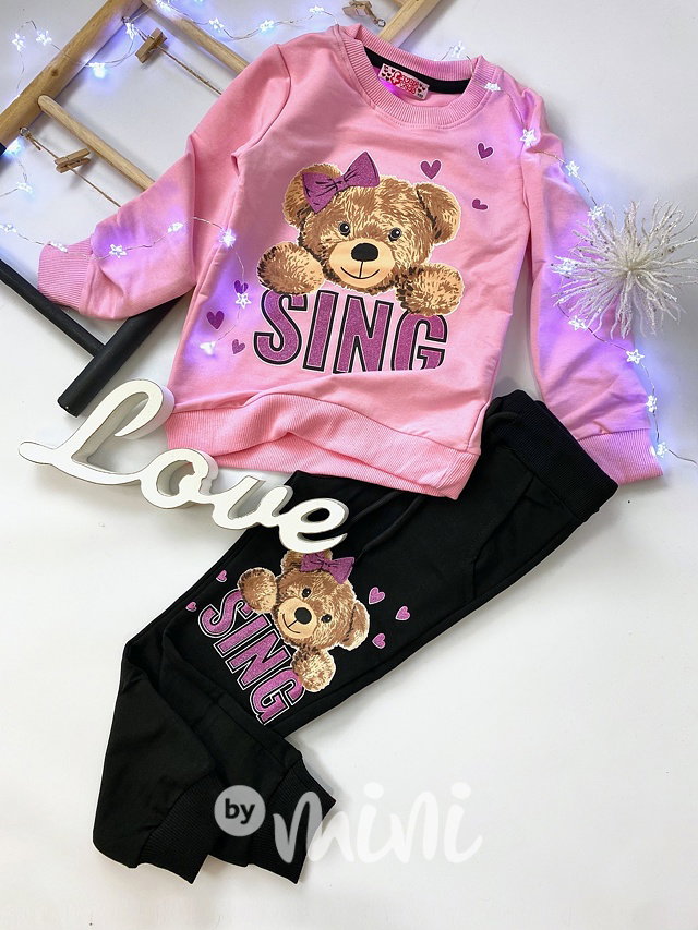 Bear dětská mikina + tepláky pink