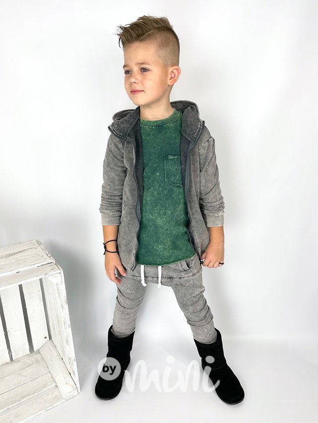 Acid wash longsleeve chlapecká blůzka green