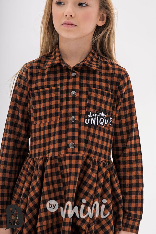 Unique karo dívčí šaty toffee *by AFK*