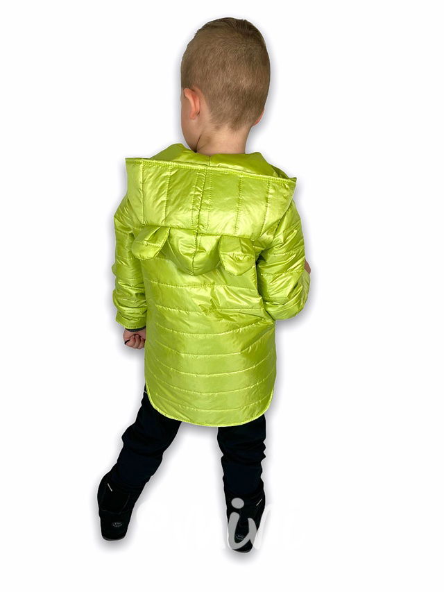 Prošívaná long bunda ouška - lemonková