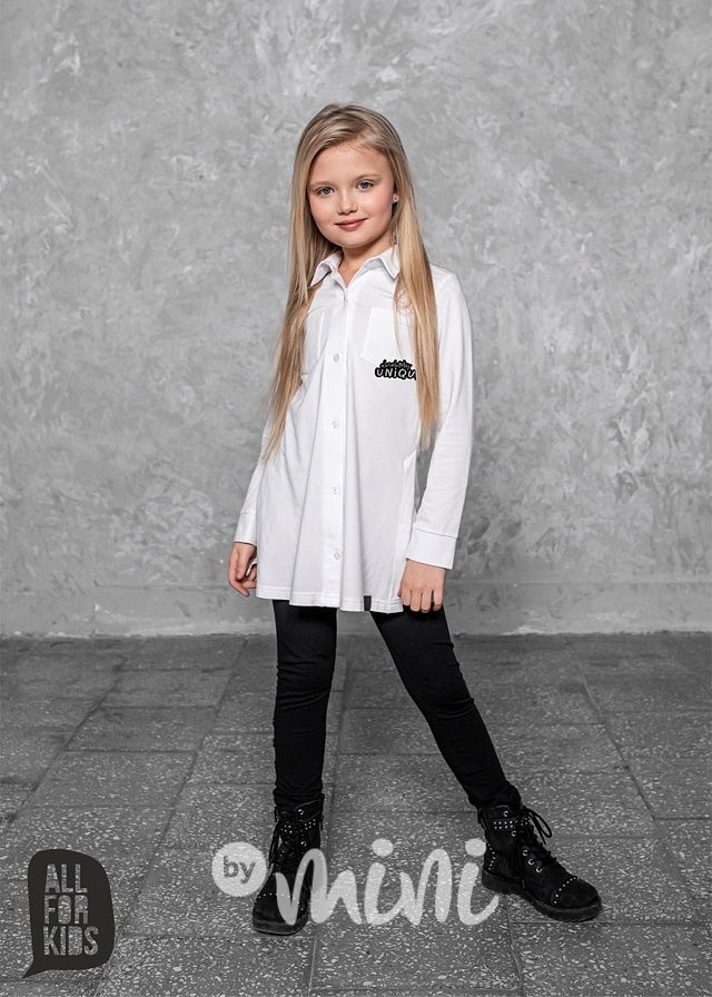 Cat power košilová tunika white *AFK*