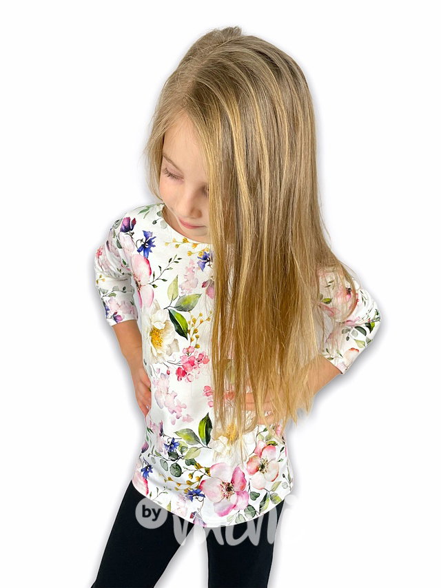 Flower longsleeve blůzka s mašličkou