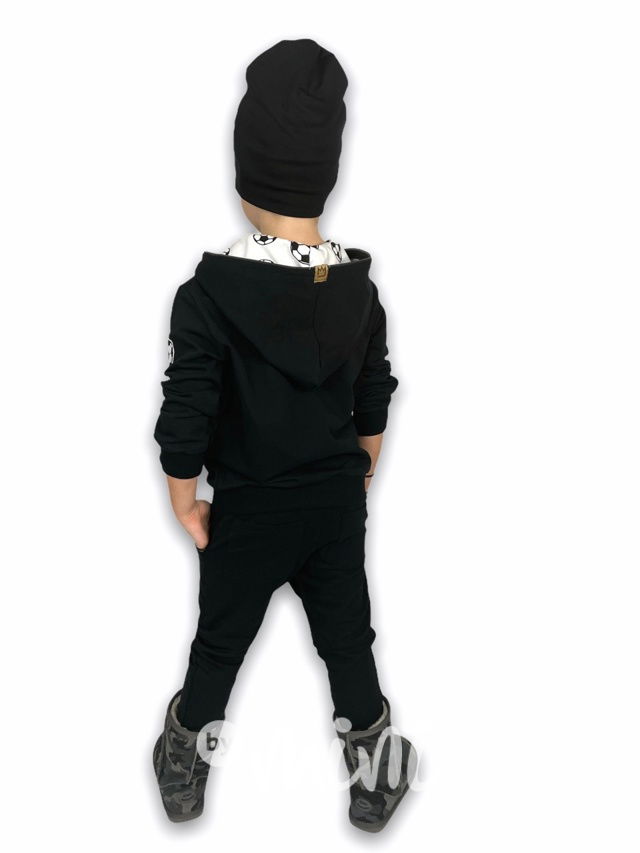 Fotbal černá mikina na šikmý zip