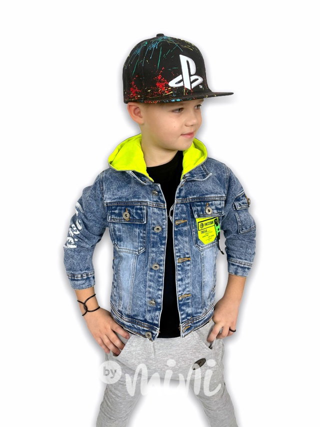 Jeans hoodie bunda s kapucí
