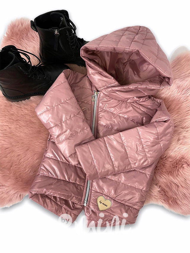 Pudder pink dívčí bunda jarní přechodová