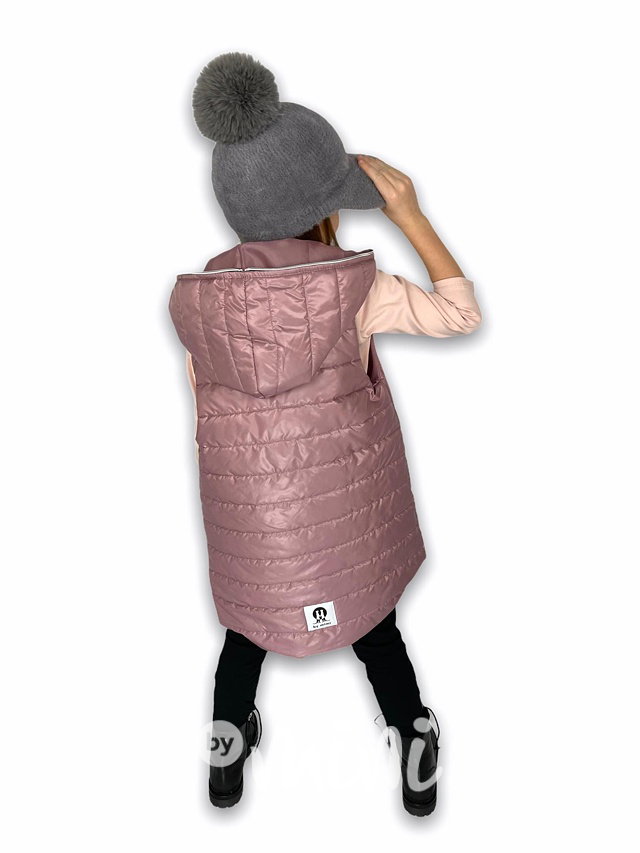 Jarní dlouhá vesta - pudder pink