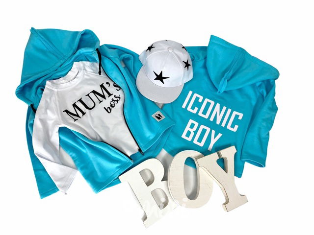 Iconic boy long mikina - sky blue