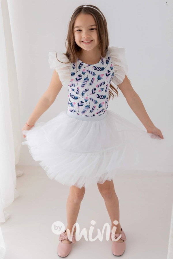 White maxi tutu sukně Lily Grey