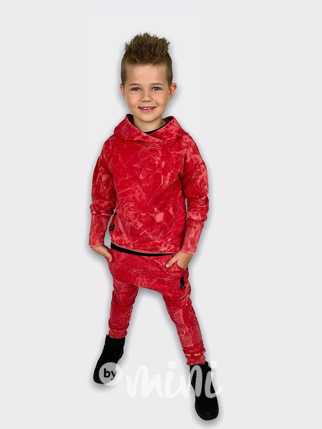 Splash acid wash mikina red  *Despacito*