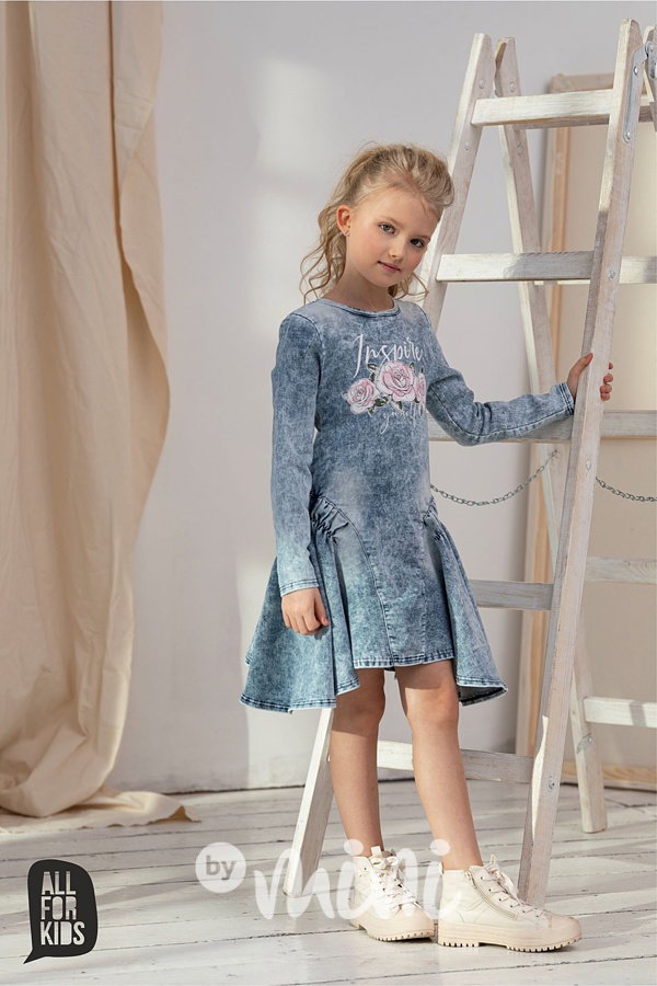 Soft jeans šaty ROSE ice blue *AFK*
