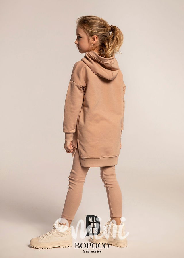 Hoodie dívčí mikina béžová - AWESOME