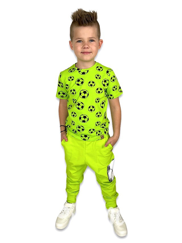 Fotbalové baggy tepláky - lemon