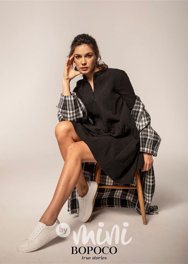 Letní bavlněné šaty se strukturou - černé