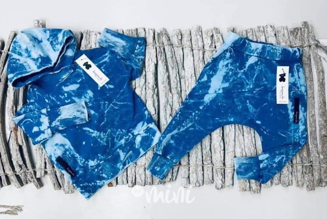 Splash acid wash baggy tepláky blue  *Despacito*