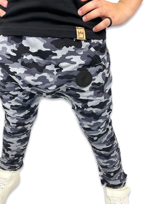 Jogger baggy chlapecké tepláky - grey army *DreamDress*