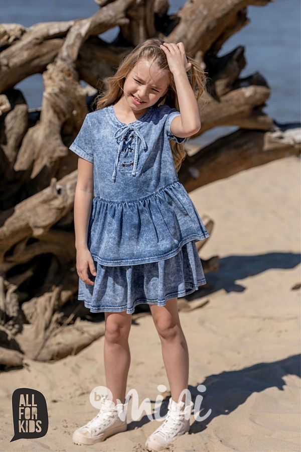 Soft jeans volánové šaty *AFK*