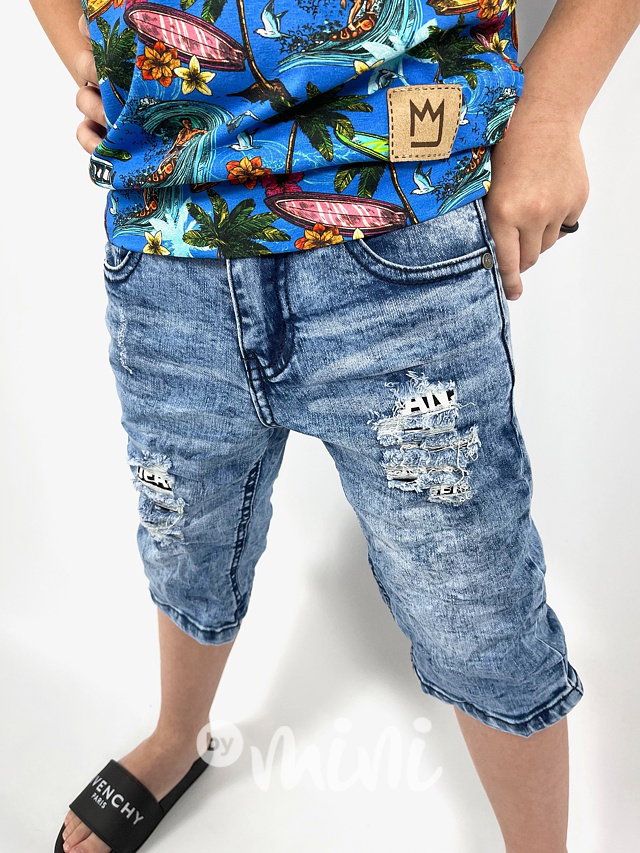Ripped jeans kraťasy - blue