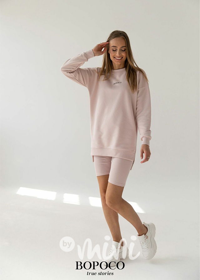 Žebrované legínokraťasy pink