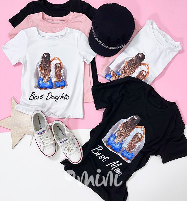 Best MOM & DAUGHTER triko bílé