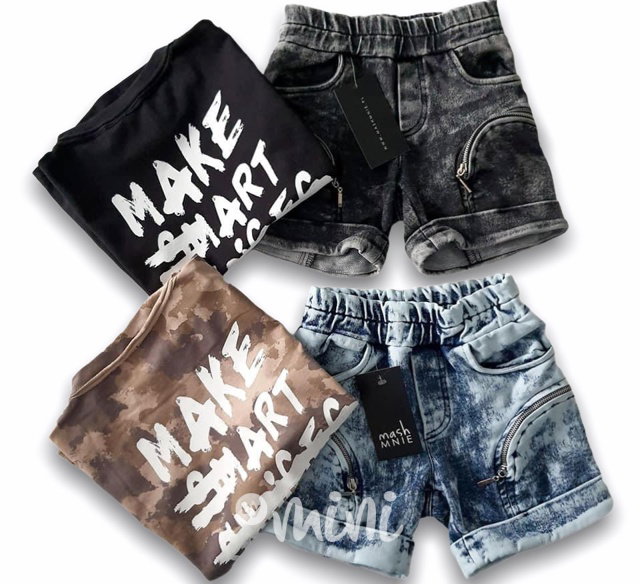 Acid wash soft black jeans kraťasy zipy  *MashMnie*