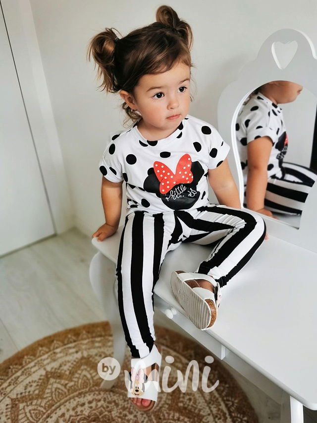 Pruhované legíny black/white