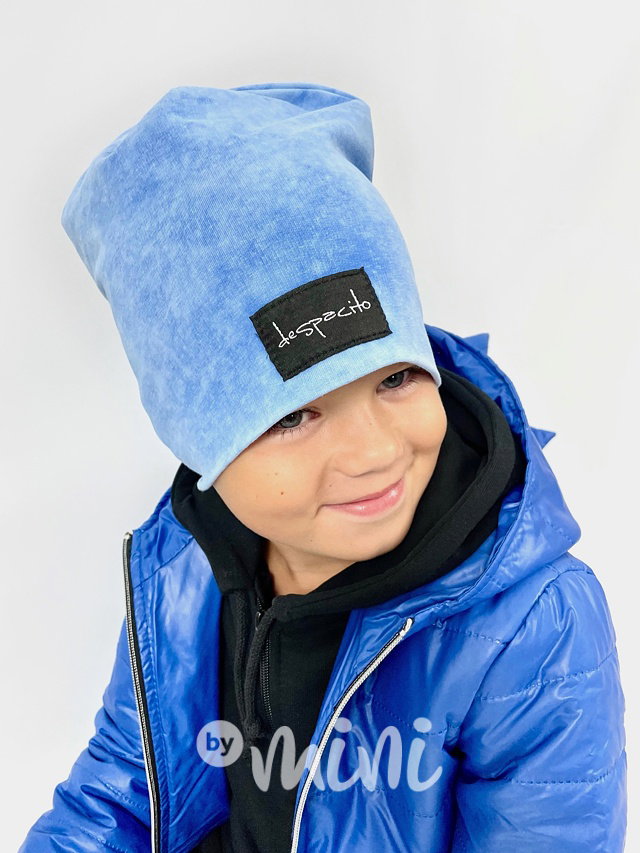Despacito acid wash blue dvojitá beanie čepice